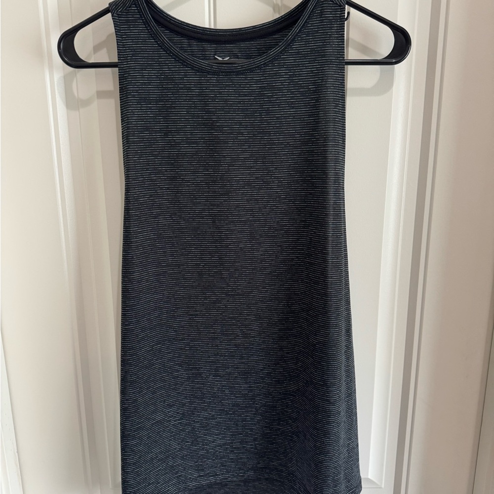 Old Navy Black and Gray Striped Tank Top